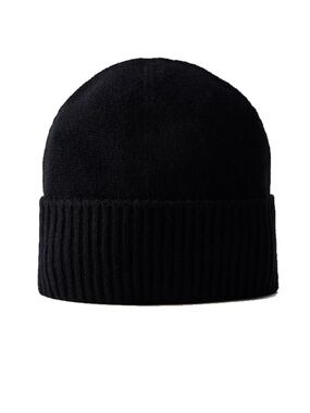 Babaton Cashmere Classic Black Ribbed Cuff Beanie